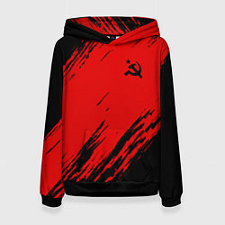 Толстовка-худи женская USSR: Red Patriot, цвет: 3D-черный