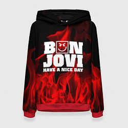 Толстовка-худи женская Bon Jovi: Have a nice day, цвет: 3D-красный