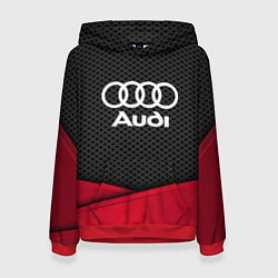 Толстовка-худи женская Audi: Grey Carbon, цвет: 3D-красный