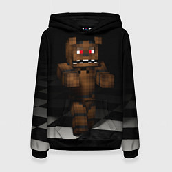 Толстовка-худи женская Minecraft: Freddy FNAF, цвет: 3D-черный