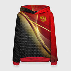 Толстовка-худи женская RUSSIA SPORT: Gold Collection, цвет: 3D-красный