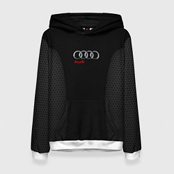 Толстовка-худи женская Audi Carbon, цвет: 3D-белый
