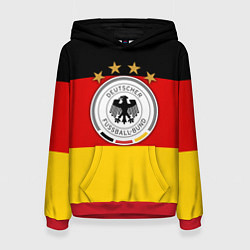 Толстовка-худи женская Немецкий футбол цвета 3D-красный — фото 1