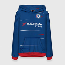 Толстовка-худи женская FC Chelsea Home 18-19, цвет: 3D-красный