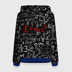 Толстовка-худи женская Формулы физики, цвет: 3D-синий