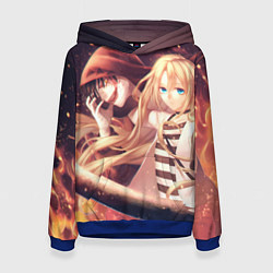 Толстовка-худи женская Satsuriku no Tenshi, цвет: 3D-синий