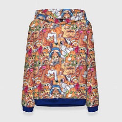 Толстовка-худи женская Котобомбинг, цвет: 3D-синий