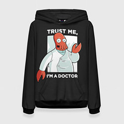Толстовка-худи женская Zoidberg: Trust Me, цвет: 3D-черный