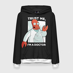 Толстовка-худи женская Zoidberg: Trust Me, цвет: 3D-белый