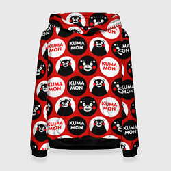 Толстовка-худи женская Kumamon Pattern, цвет: 3D-черный