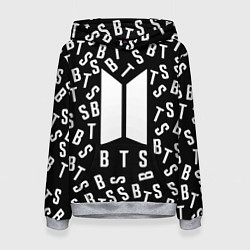 Толстовка-худи женская BTS: Black Style, цвет: 3D-меланж