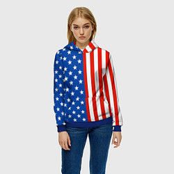 Толстовка-худи женская American Patriot, цвет: 3D-синий — фото 2