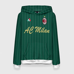 Толстовка-худи женская AC Milan: Green Form, цвет: 3D-белый