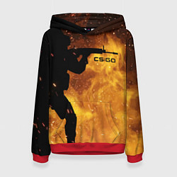 Толстовка-худи женская CS:GO Dark Fire, цвет: 3D-красный
