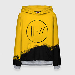 Толстовка-худи женская 21 Pilots: Yellow Logo, цвет: 3D-меланж