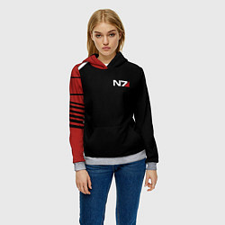 Толстовка-худи женская MASS EFFECT N7, цвет: 3D-меланж — фото 2
