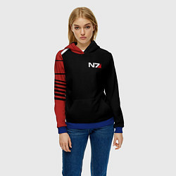 Толстовка-худи женская MASS EFFECT N7, цвет: 3D-синий — фото 2