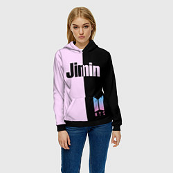 Толстовка-худи женская BTS Jimin, цвет: 3D-черный — фото 2