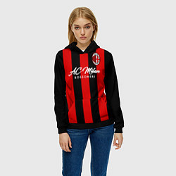 Толстовка-худи женская AC Milan, цвет: 3D-черный — фото 2