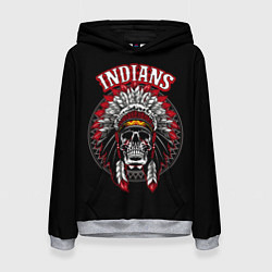 Толстовка-худи женская Indians Skulls, цвет: 3D-меланж