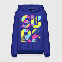 Толстовка-худи женская Surf, California, цвет: 3D-синий