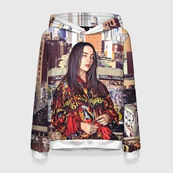 Толстовка-худи женская Billie Eilish: Street Style, цвет: 3D-белый