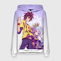 Толстовка-худи женская No Game No Life, цвет: 3D-белый