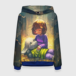 Толстовка-худи женская Фриск и Азриэль, цвет: 3D-синий