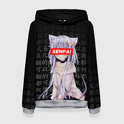 Толстовка-худи женская SENPAI ANIME, цвет: 3D-меланж