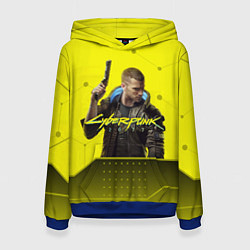 Толстовка-худи женская CYBERPUNK 2077, цвет: 3D-синий