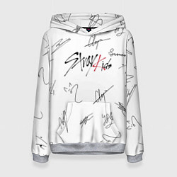 Толстовка-худи женская STRAY KIDS АВТОГРАФЫ, цвет: 3D-меланж
