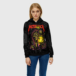 Толстовка-худи женская Metallica скеленон со свечкой, цвет: 3D-черный — фото 2