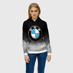 Толстовка-худи женская BMW, цвет: 3D-белый — фото 2