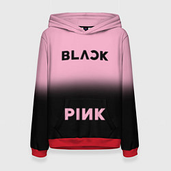 Толстовка-худи женская Blackpink - розово-черный, цвет: 3D-красный