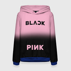 Толстовка-худи женская Blackpink - розово-черный, цвет: 3D-синий