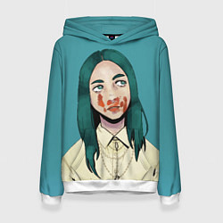 Толстовка-худи женская Billie Eilish: Blood, цвет: 3D-белый