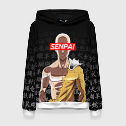 Толстовка-худи женская SENPAI ONE PUNCH MAN, цвет: 3D-белый