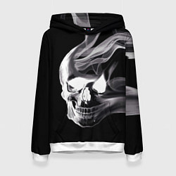 Толстовка-худи женская Wind - smoky skull, цвет: 3D-белый