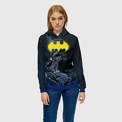 Толстовка-худи женская Batman, цвет: 3D-синий — фото 2