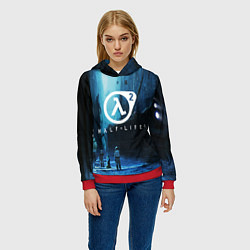 Толстовка-худи женская HALF-LIFE 2, цвет: 3D-красный — фото 2