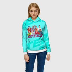Толстовка-худи женская Ateez, цвет: 3D-белый — фото 2