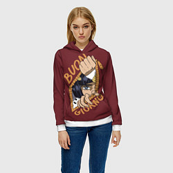 Толстовка-худи женская Приключения ДжоДжо, цвет: 3D-белый — фото 2