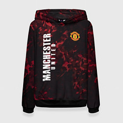 Толстовка-худи женская Manchester United, цвет: 3D-черный