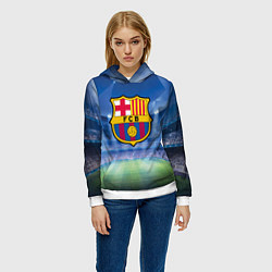 Толстовка-худи женская FC Barcelona, цвет: 3D-белый — фото 2