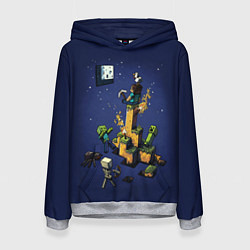 Толстовка-худи женская MINECRAFT, цвет: 3D-меланж