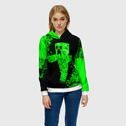 Толстовка-худи женская MINECRAFT, цвет: 3D-белый — фото 2