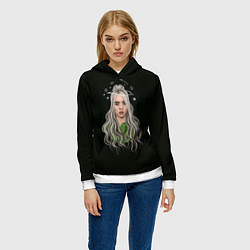 Толстовка-худи женская Billie Eilish Black Art, цвет: 3D-белый — фото 2