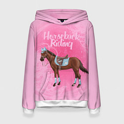 Толстовка-худи женская Horseback Rading, цвет: 3D-белый