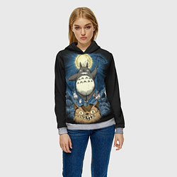 Толстовка-худи женская My Neighbor Totoro, цвет: 3D-меланж — фото 2