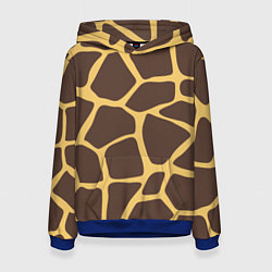Толстовка-худи женская Окрас жирафа, цвет: 3D-синий